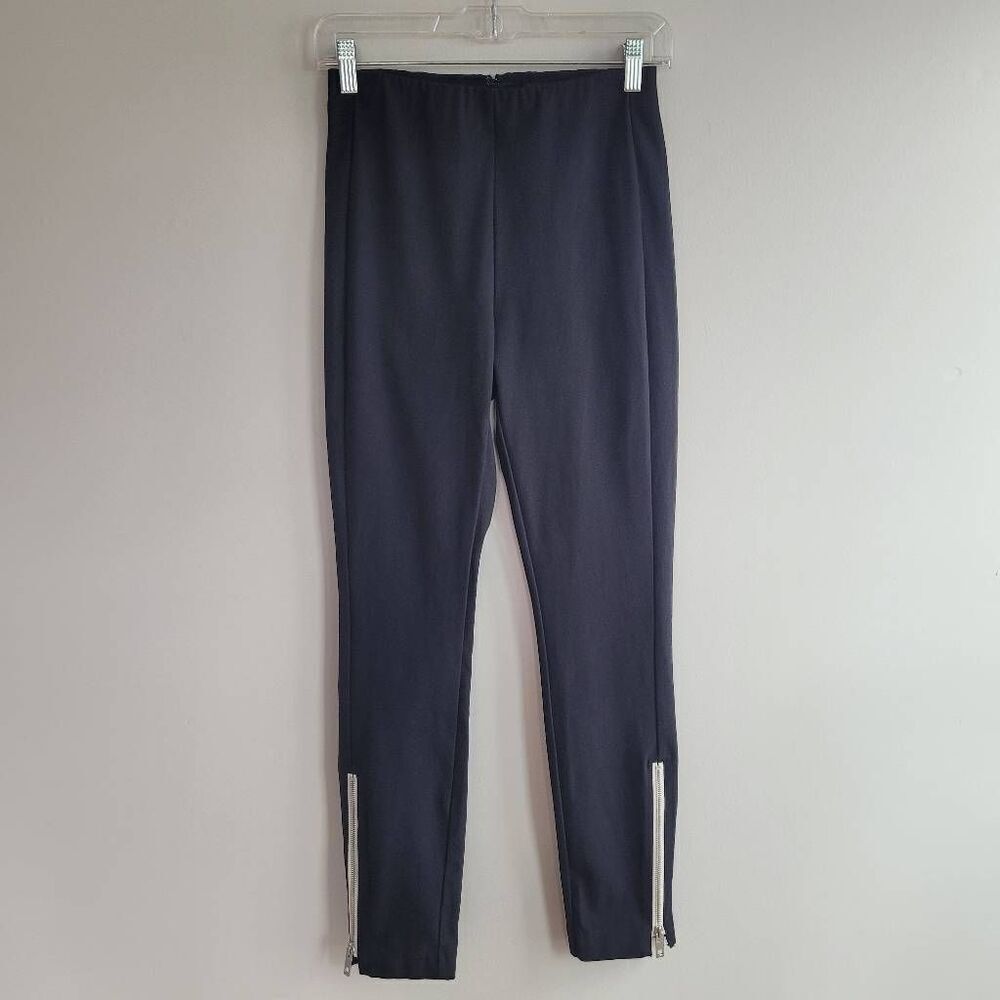 Rag & Bone black high waisted skinny leg‎ pantssip detail moto rocker